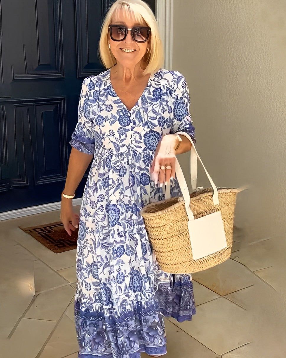 Ellie Vestido Floral con Escote en V
