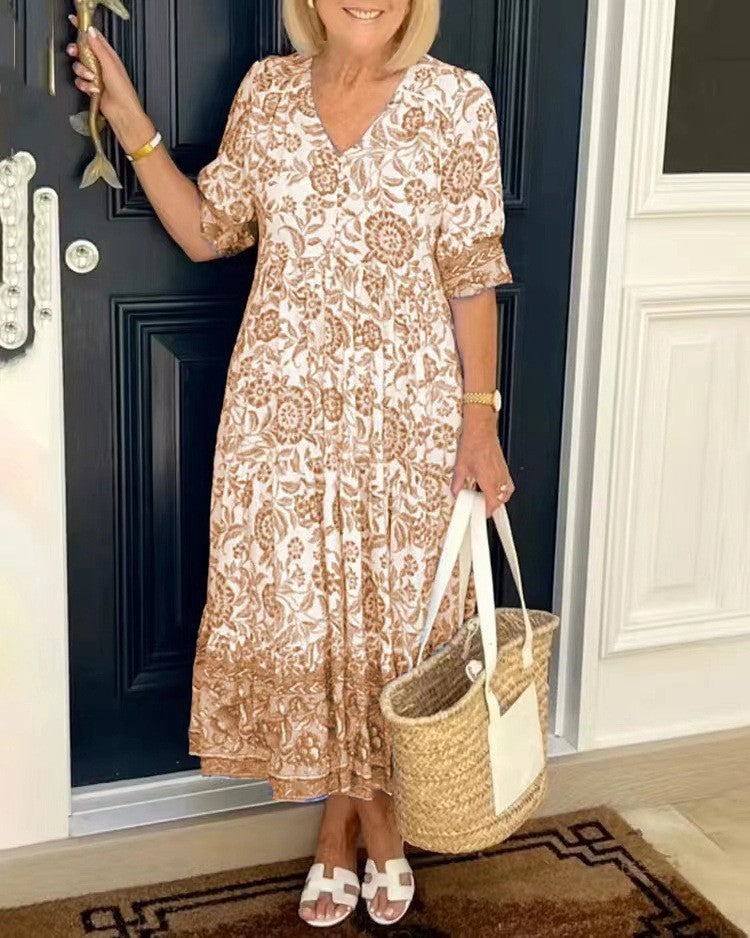 Ellie Vestido Floral con Escote en V