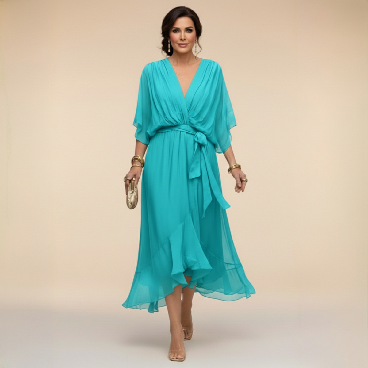 Iselle | Vestido Monica Fluido Cuello en V
