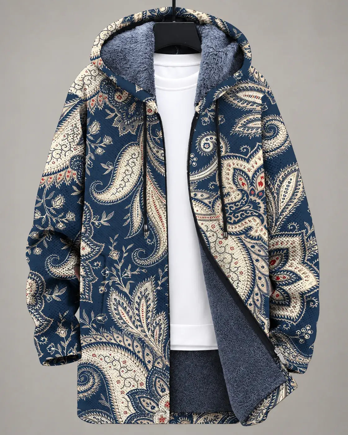 Amara Chaqueta con Capucha de Estampado Artístico