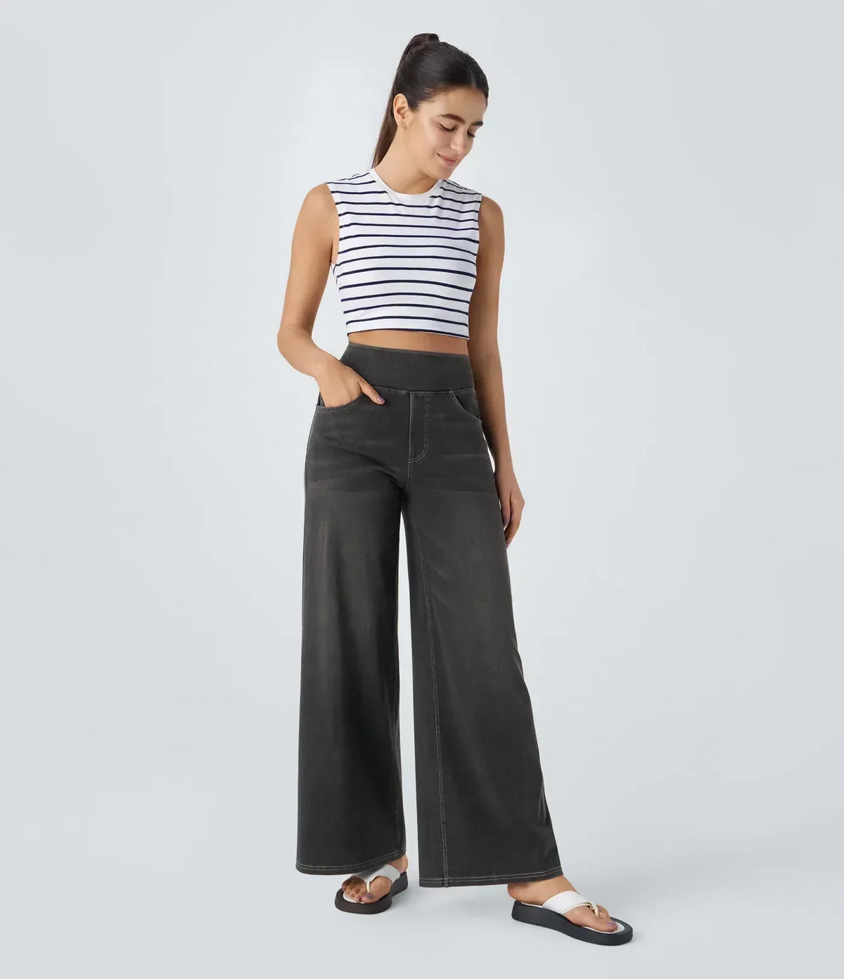 Eva | Pantalón Elástico de Cintura Alta y Cómodo