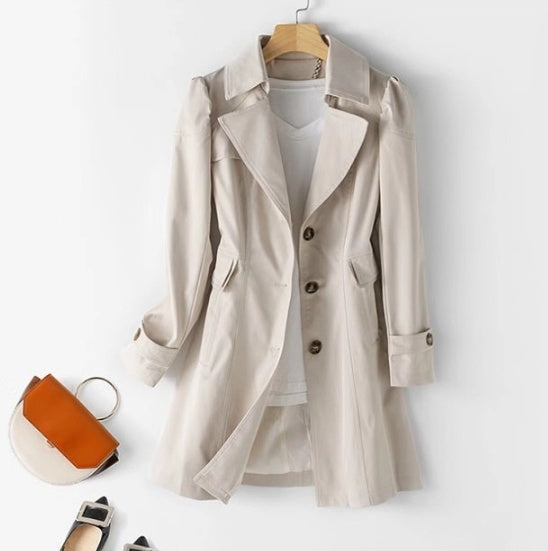 Audrey | Gabardina de Botonadura Sencilla