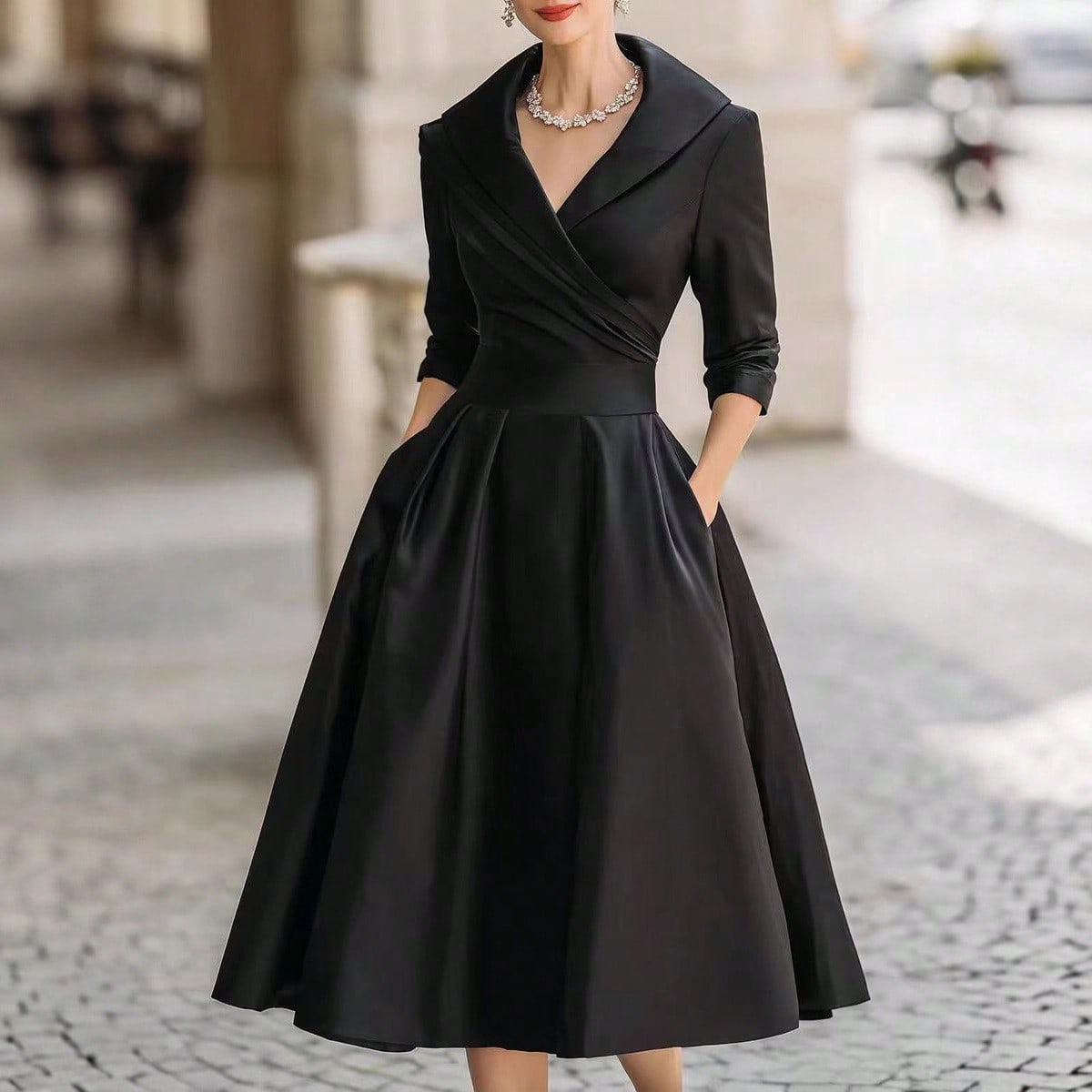 Carmen | Vestido Midi Cruzado Satinado