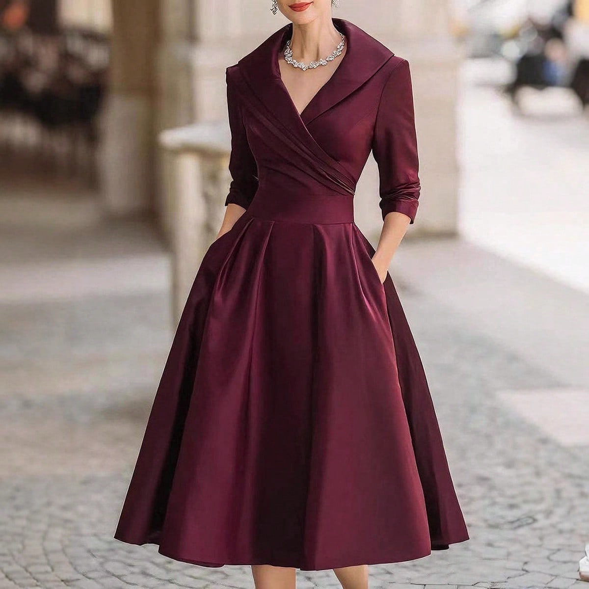 Carmen | Vestido Midi Cruzado Satinado