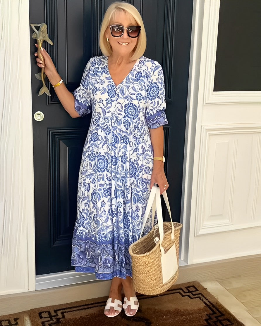 Ellie Vestido Floral con Escote en V