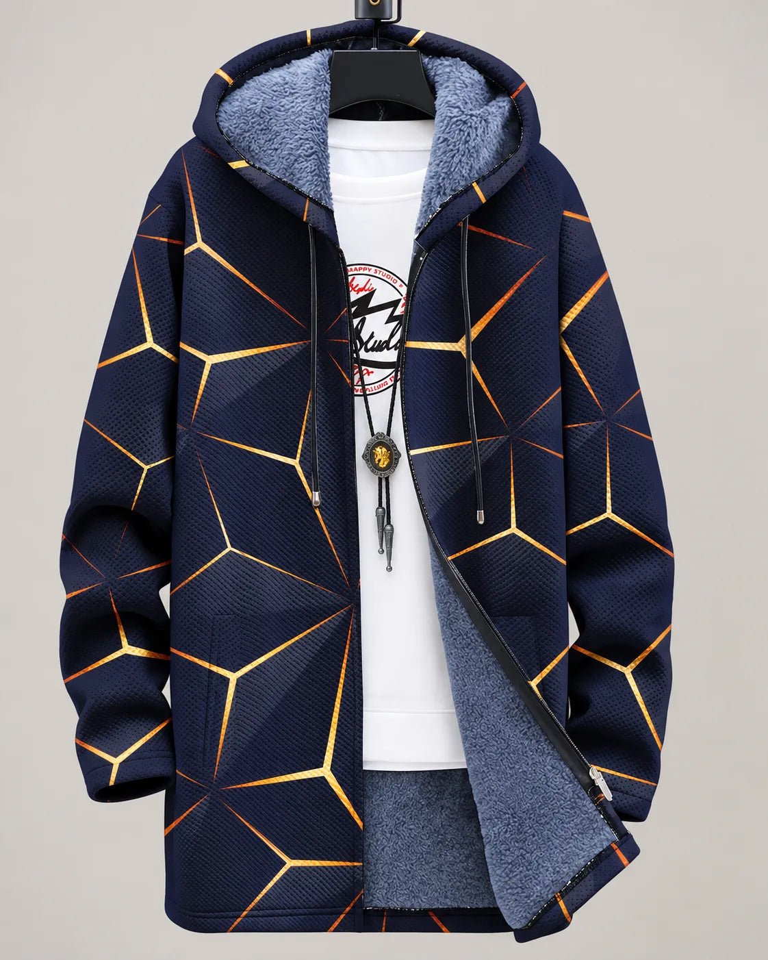 Celestine Chaqueta con Capucha Estampado Geométrico