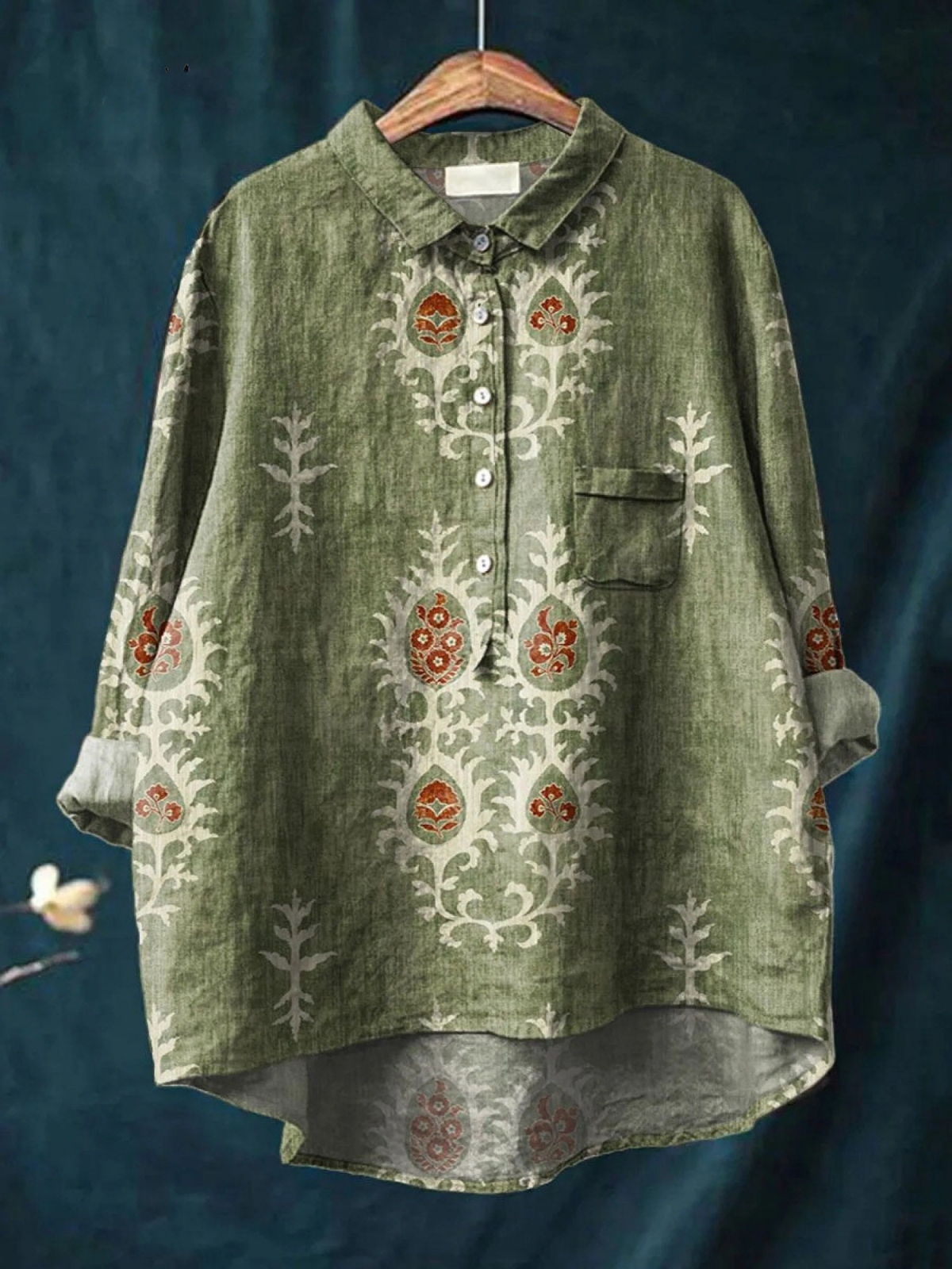 Daisy | Camisa Casual Estampado Floral Étnico Vintage