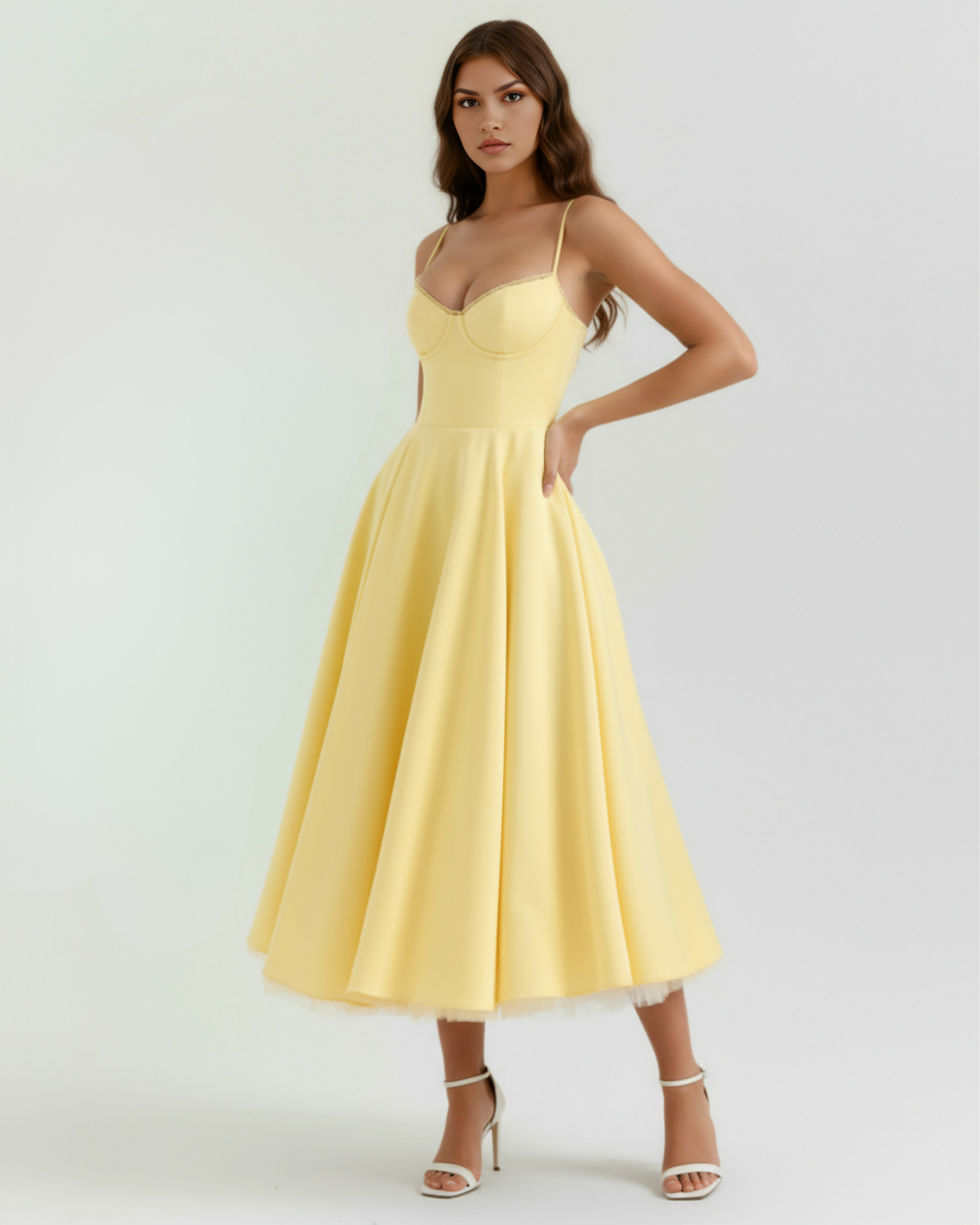 Selene Vestido Midi Amarillo