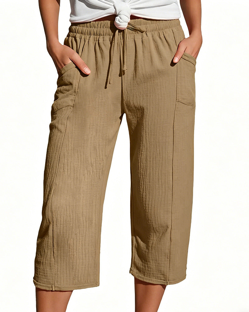 Cleo – Pantalón Ancho Capri de Algodón