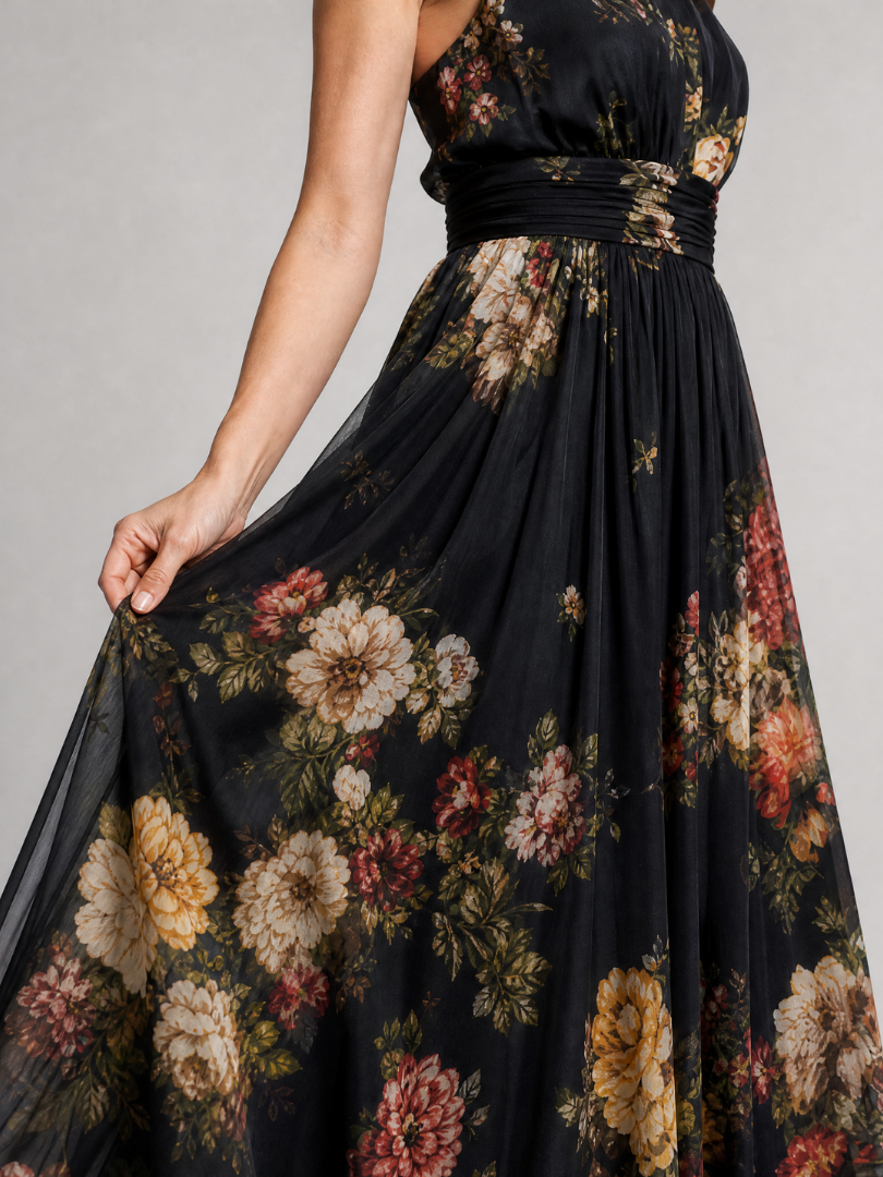 Iselle | Vestido Midi Fior Floral Cuello Halter