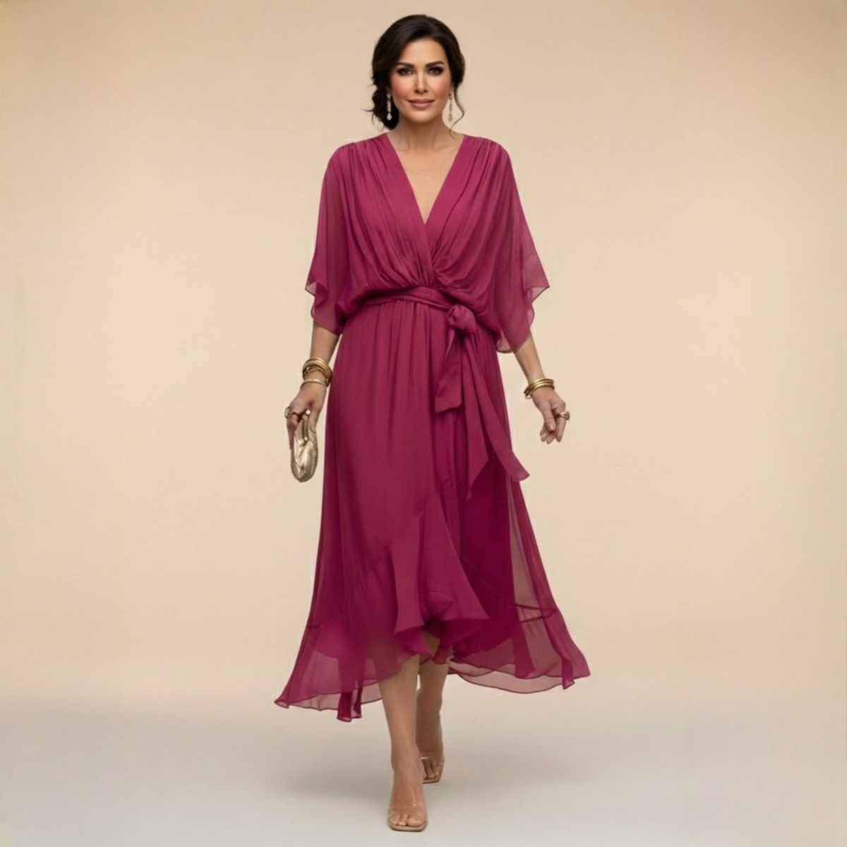 Iselle | Vestido Monica Fluido Cuello en V