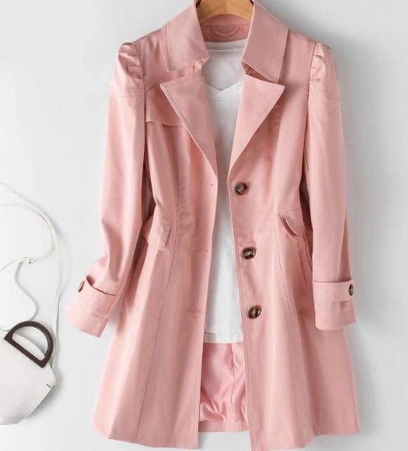 Audrey | Gabardina de Botonadura Sencilla