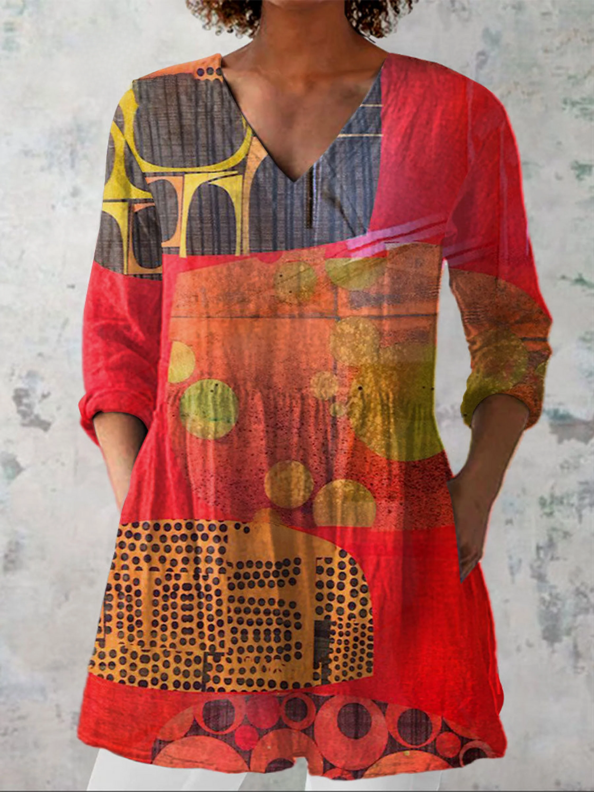 Indira | Blusa Larga con Cuello de Pico