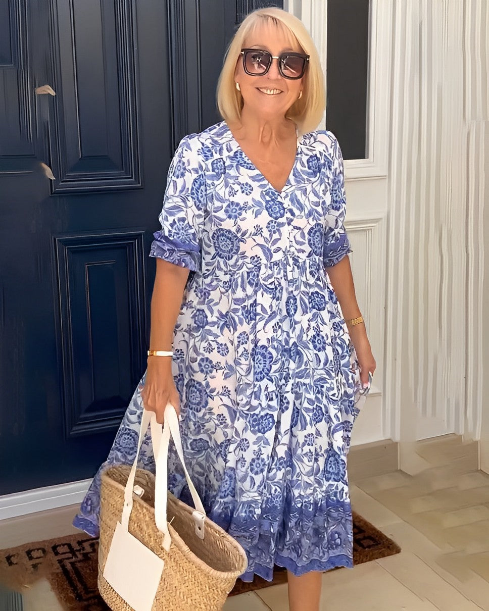 Ellie Vestido Floral con Escote en V