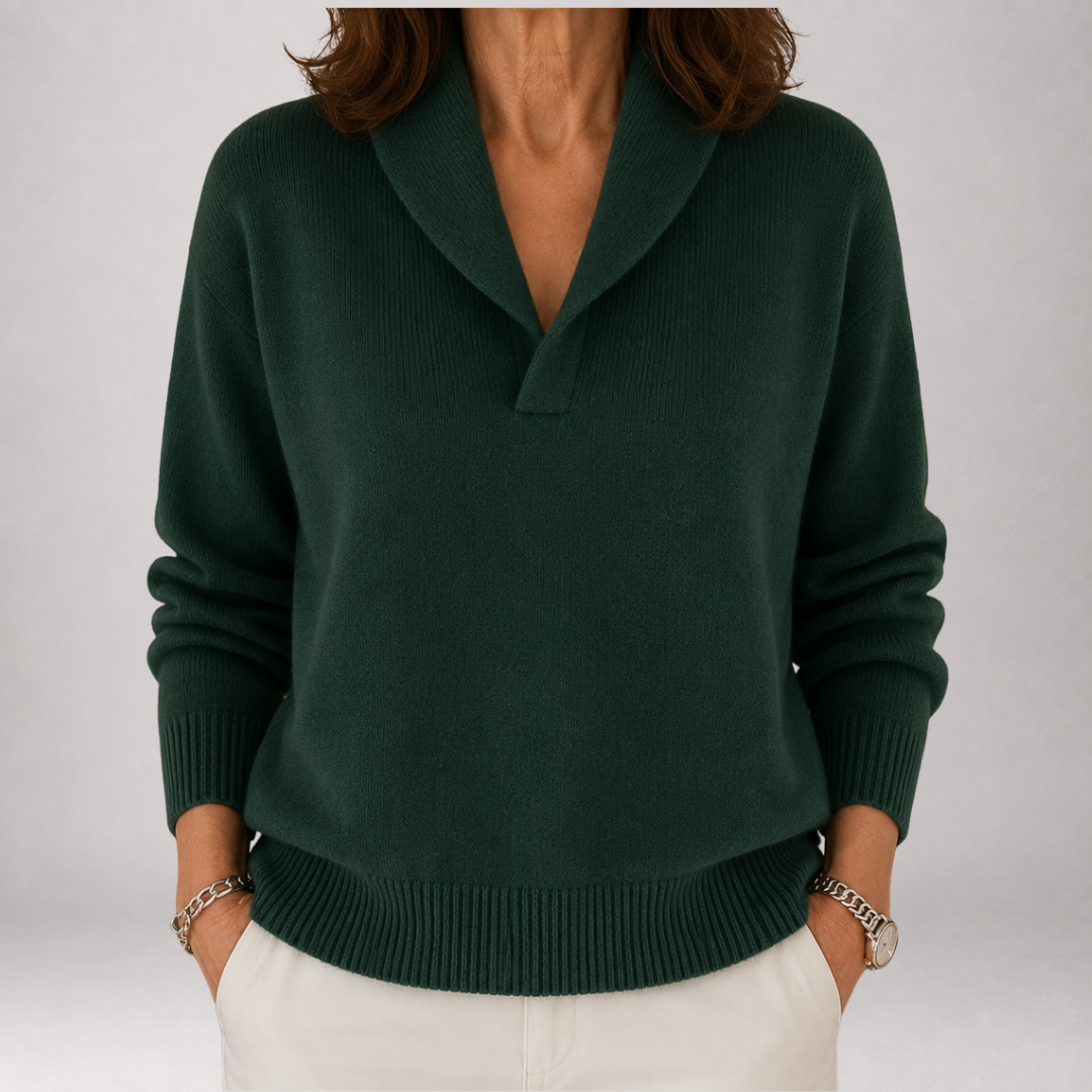 Genevra™ | Jersey de Cuello Chal y Pico