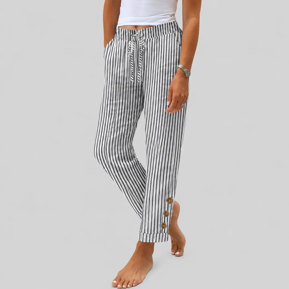 Raquelle Pantalones Rayas Negro