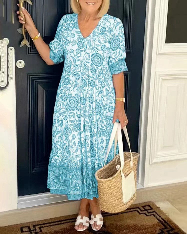 Ellie Vestido Floral con Escote en V