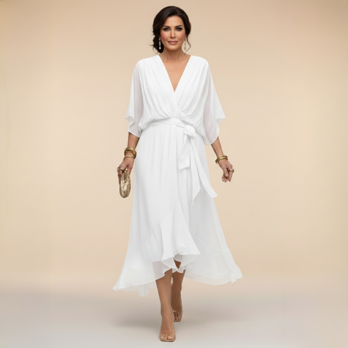Iselle | Vestido Monica Fluido Cuello en V