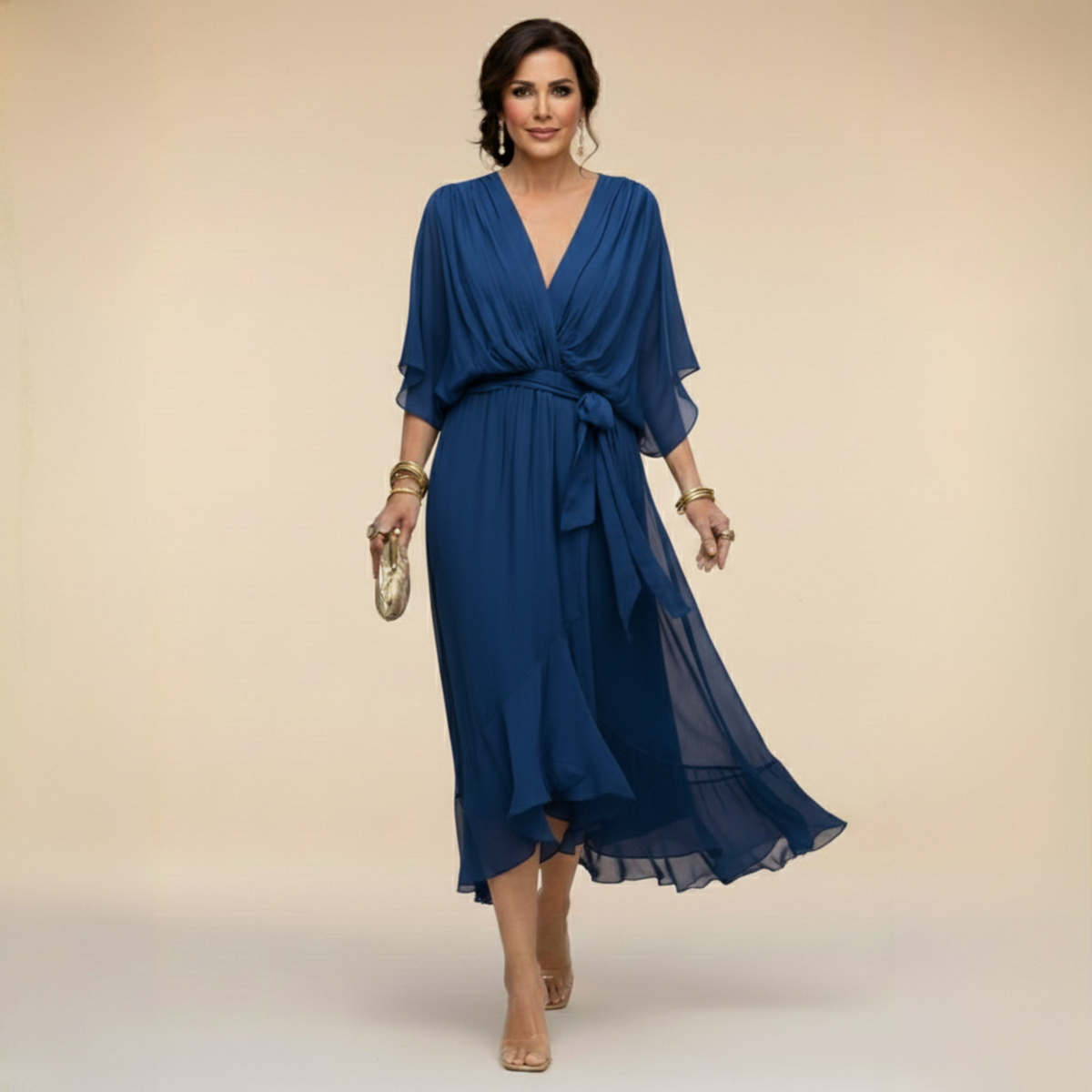 Iselle | Vestido Monica Fluido Cuello en V