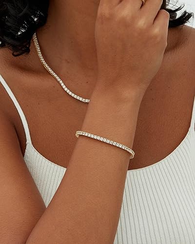 Elara Pulsera de Tenis Dorada