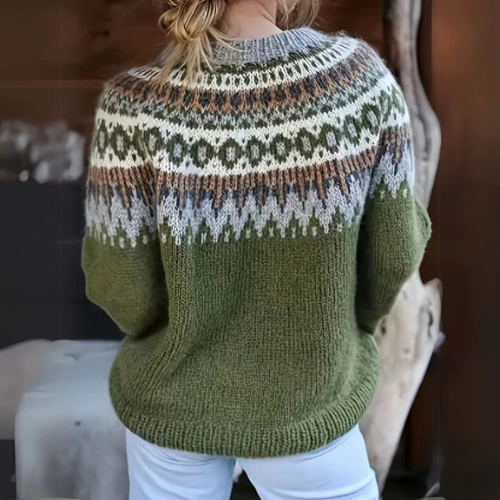 Elodie – Jersey Cálido con Estampado de Invierno