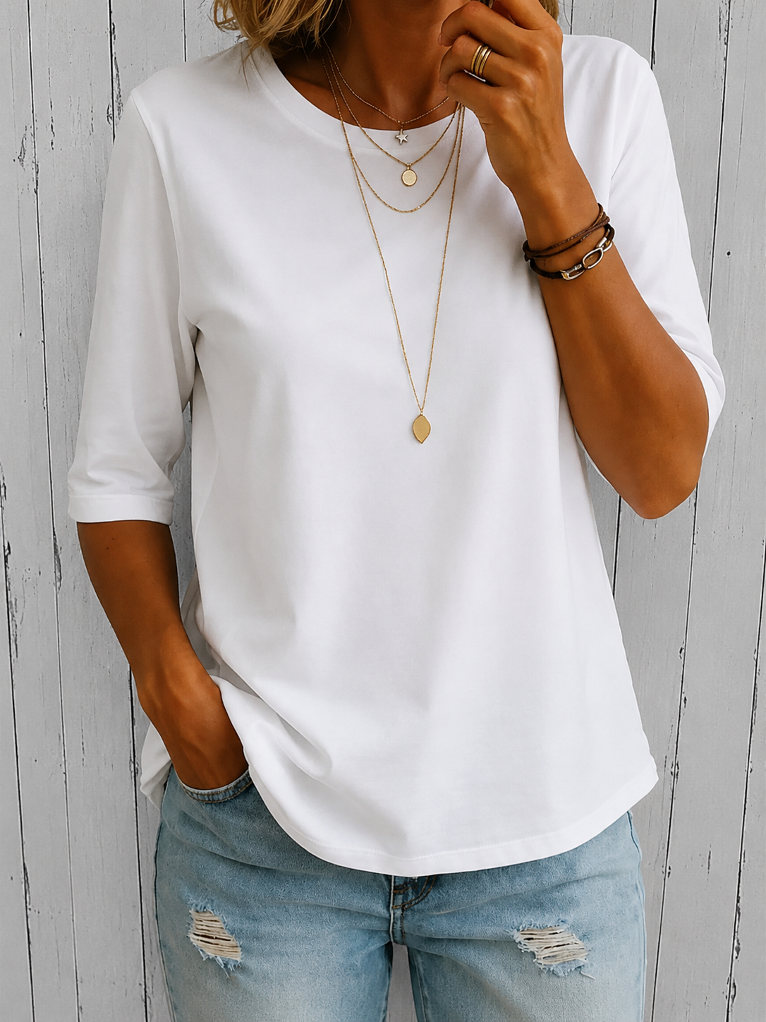 Calvera Camiseta Cómoda de Manga Extra