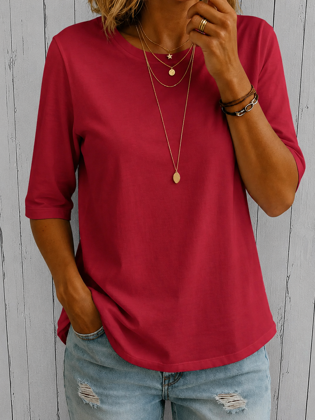 Calvera Camiseta Cómoda de Manga Extra