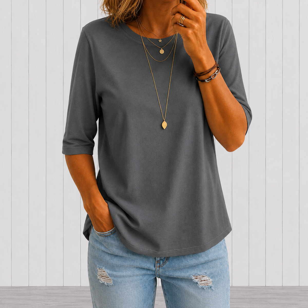 Calvera Camiseta Cómoda de Manga Extra