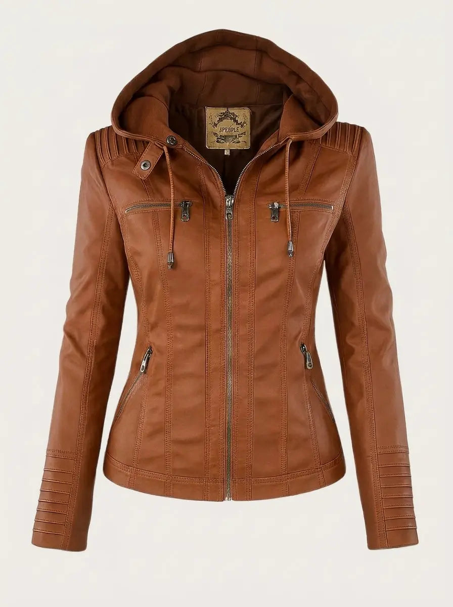 Carmen | Chaqueta efecto piel con capucha