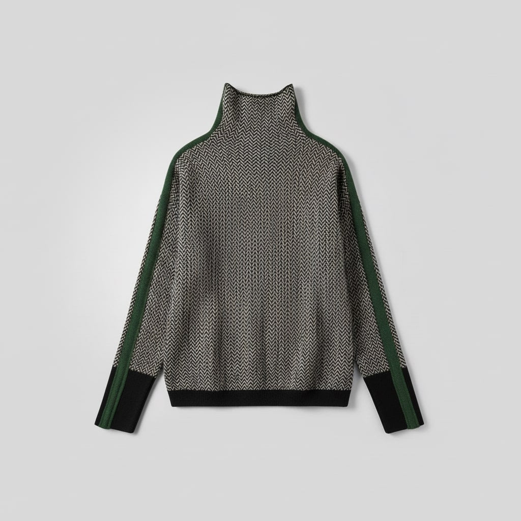 Elara | Cuello Alto con Rayas Contrastadas