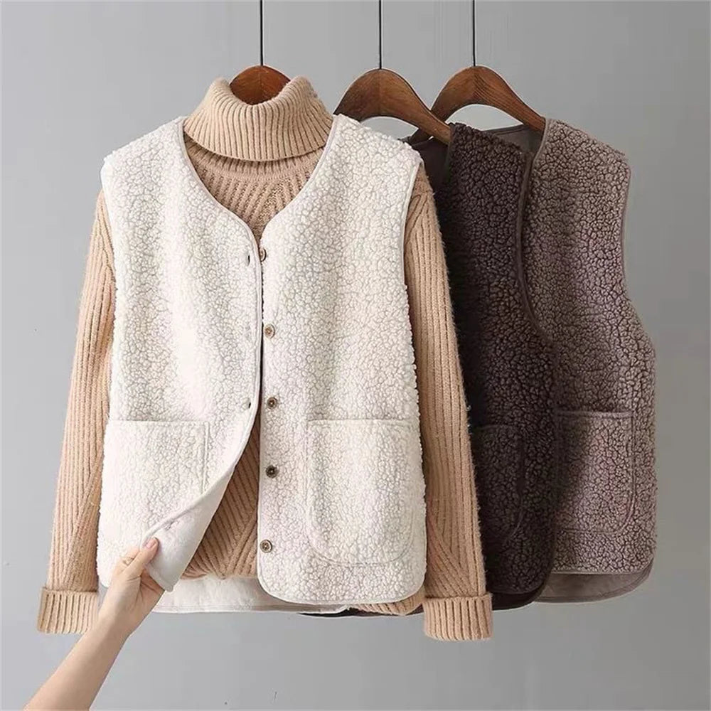 Elowen Chaleco Sherpa con Botones