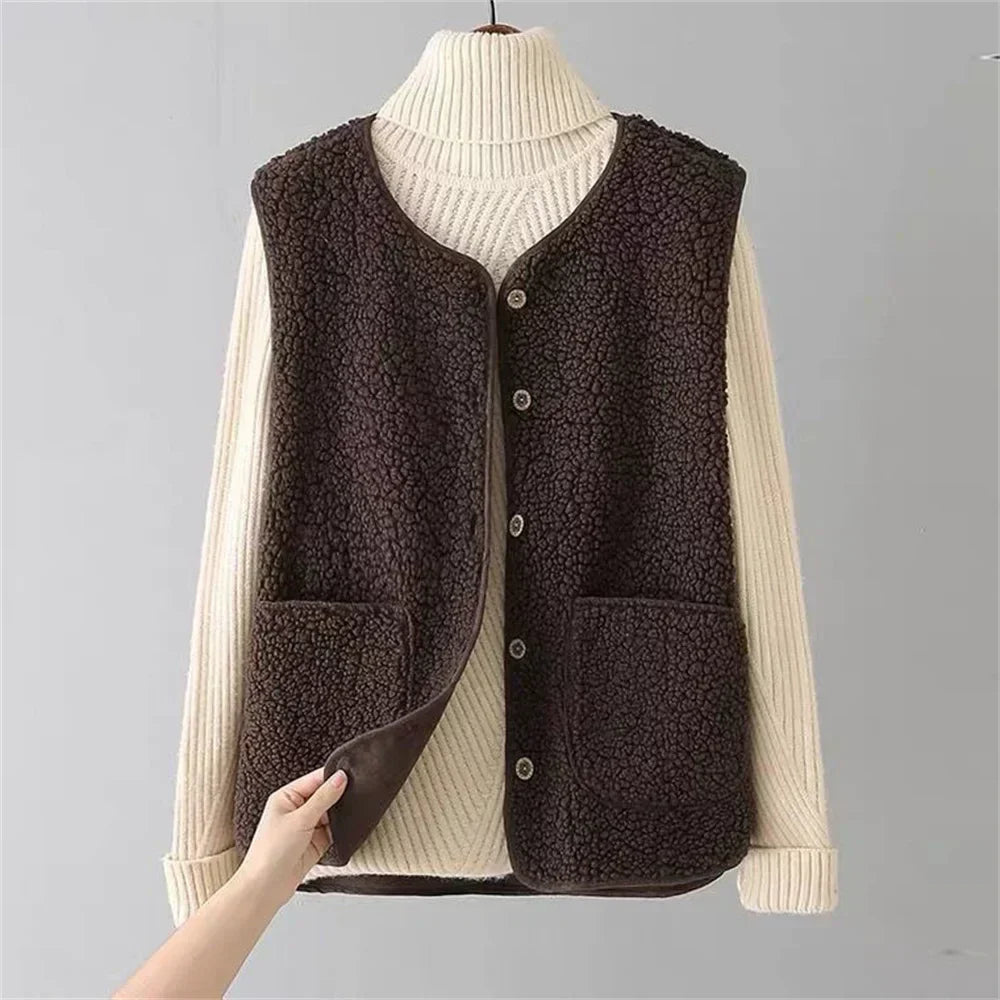 Elowen Chaleco Sherpa con Botones