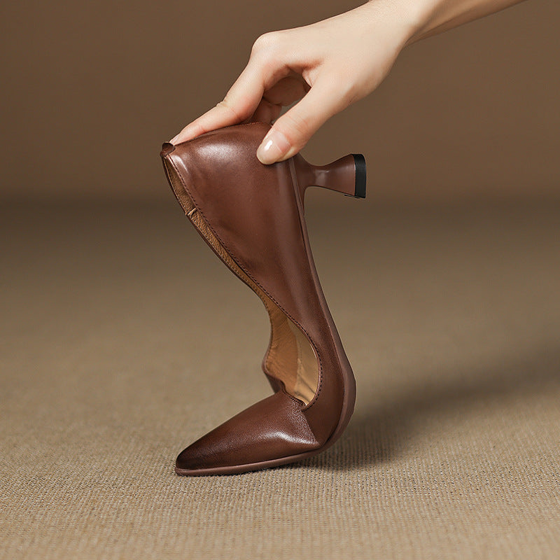 Calenne Tacones Kitten de Piel