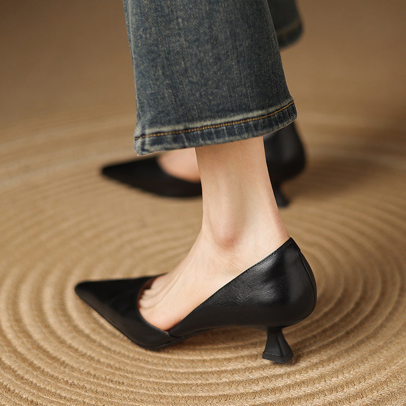 Ceyra Tacones de Piel Kitten