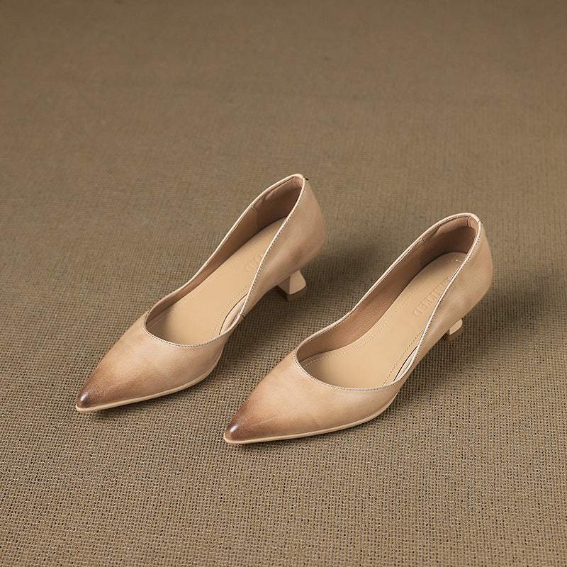 Calenne Tacones Kitten de Piel