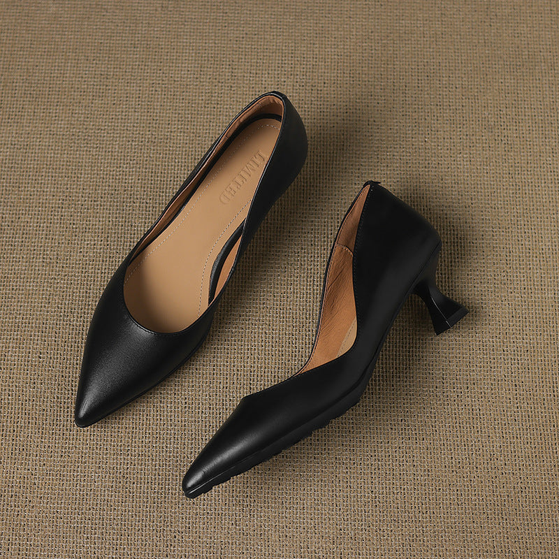 Calenne Tacones Kitten de Piel