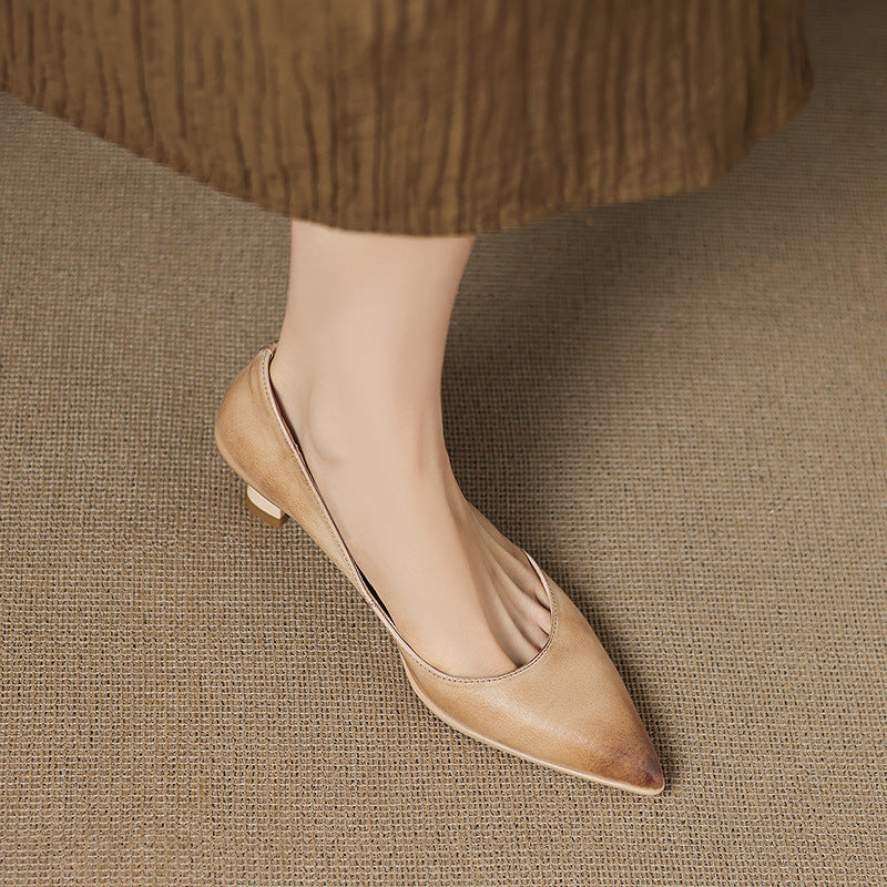 Calenne Tacones Kitten de Piel