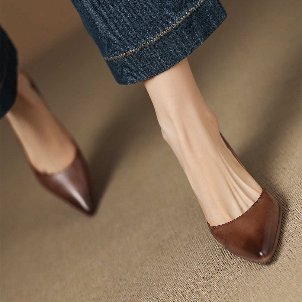 Calenne Tacones Kitten de Piel