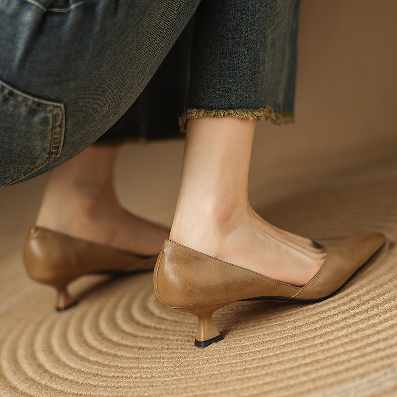 Ceyra Tacones de Piel Kitten