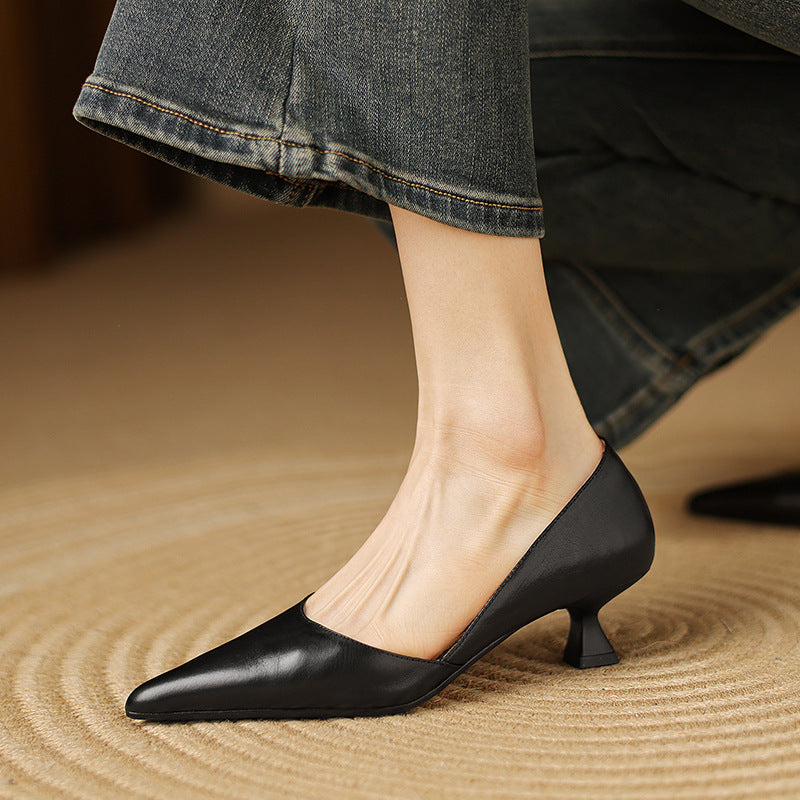 Ceyra Tacones de Piel Kitten