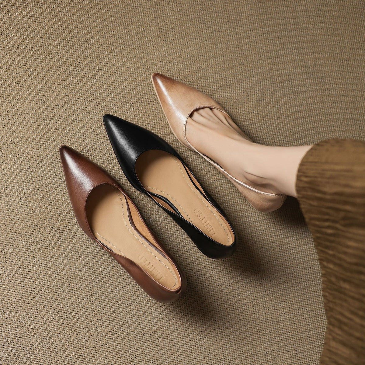 Calenne Tacones Kitten de Piel