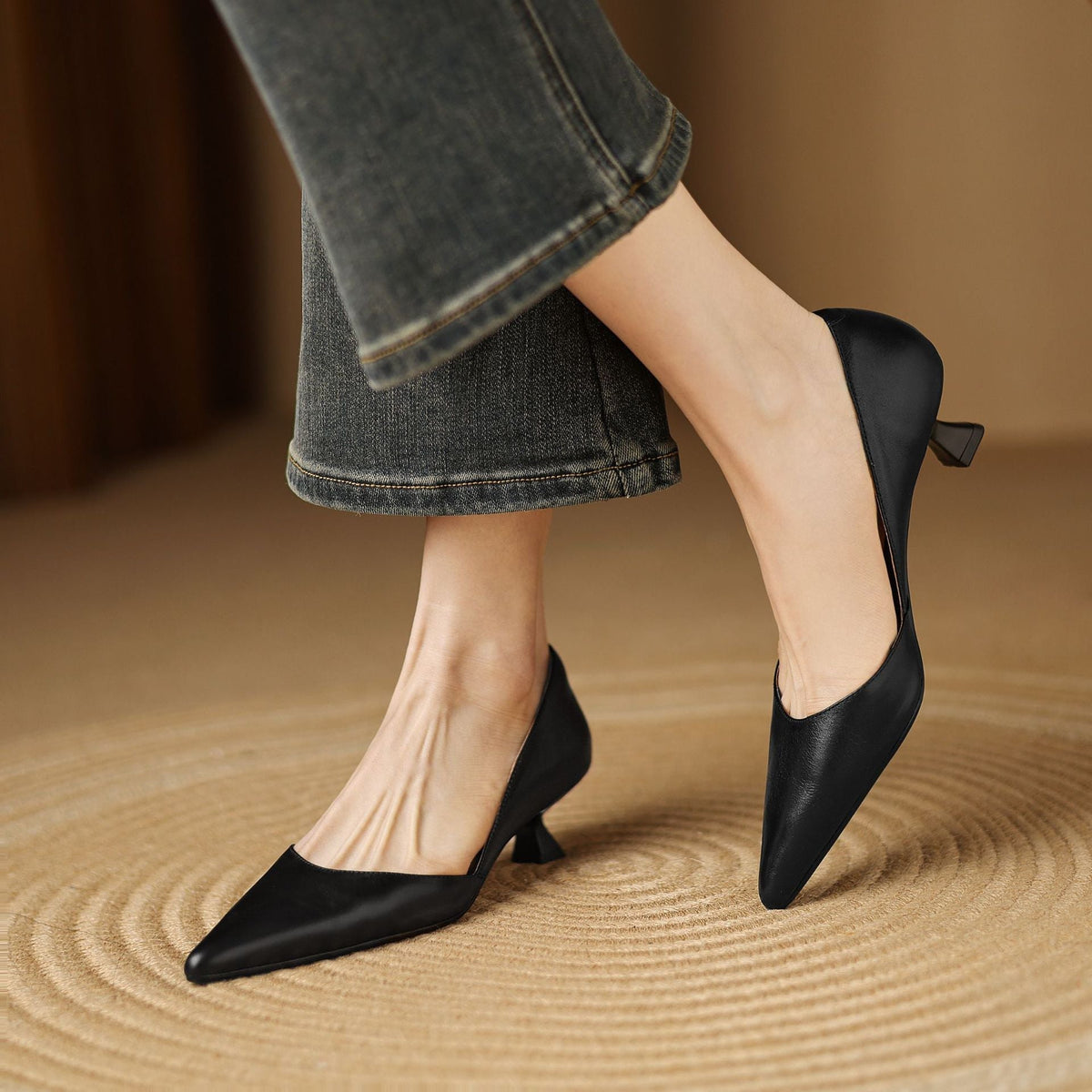 Ceyra Tacones de Piel Kitten