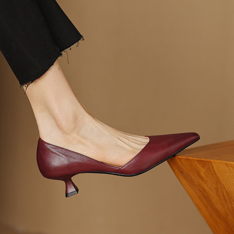 Ceyra Tacones de Piel Kitten