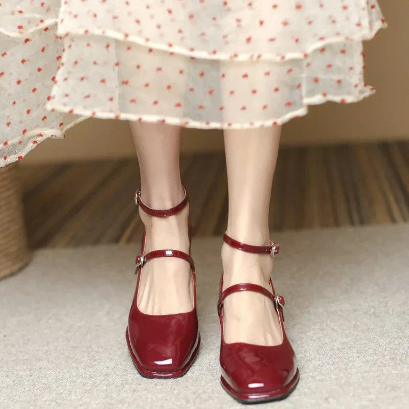 Zapatos de Tacón Elegantes con Tira de Tobillo