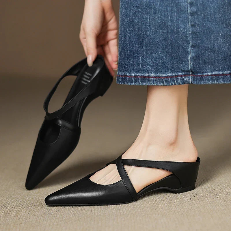 Aluna Mules de Piel Auténtica