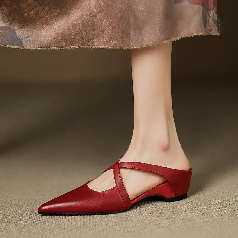 Aluna Mules de Piel Auténtica