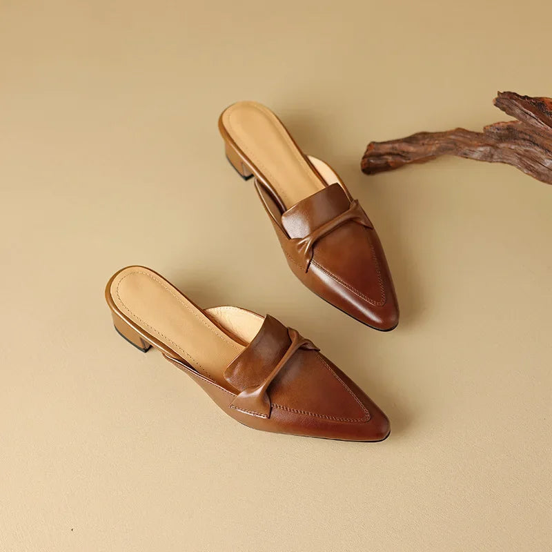 Alaya Mules de Piel Auténtica