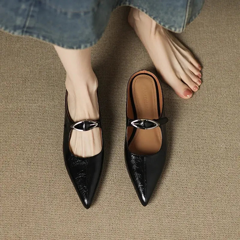 Alour Mules de Piel Auténtica