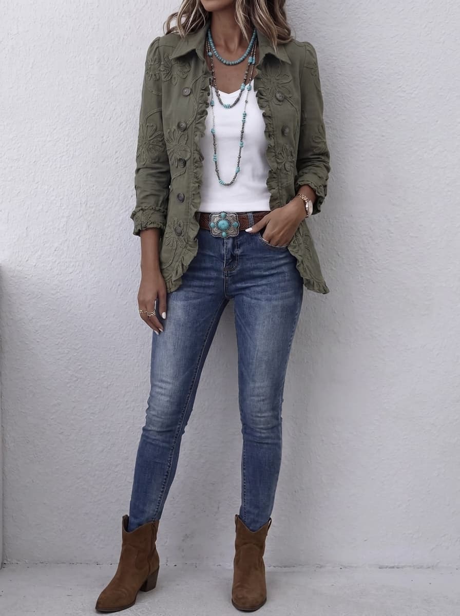 Assunta | Chaqueta Bordada con Volantes