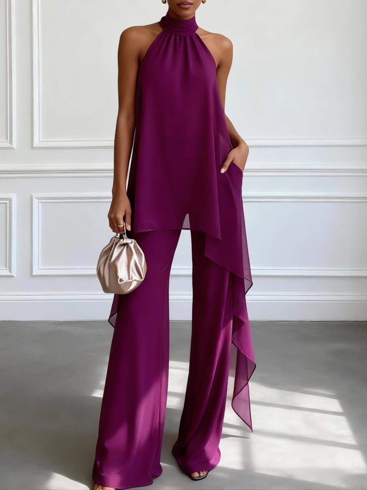 Alexia Conjunto Elegante con Cuello Halter para Mujer